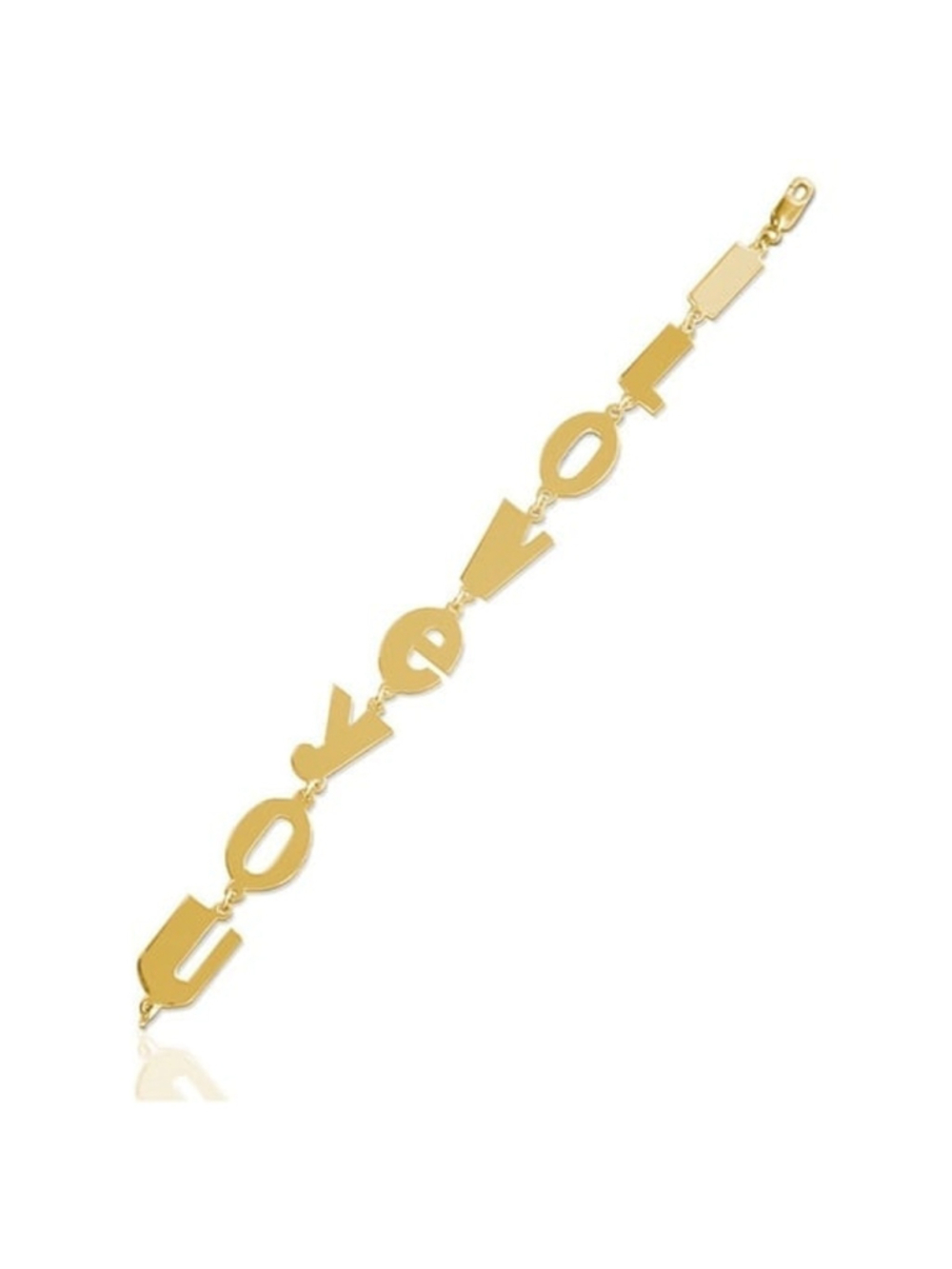 22K Gold Plated (Sterling Silver) I Love You Bracelet